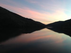 Sunset reflection on the Douro River, Portugal